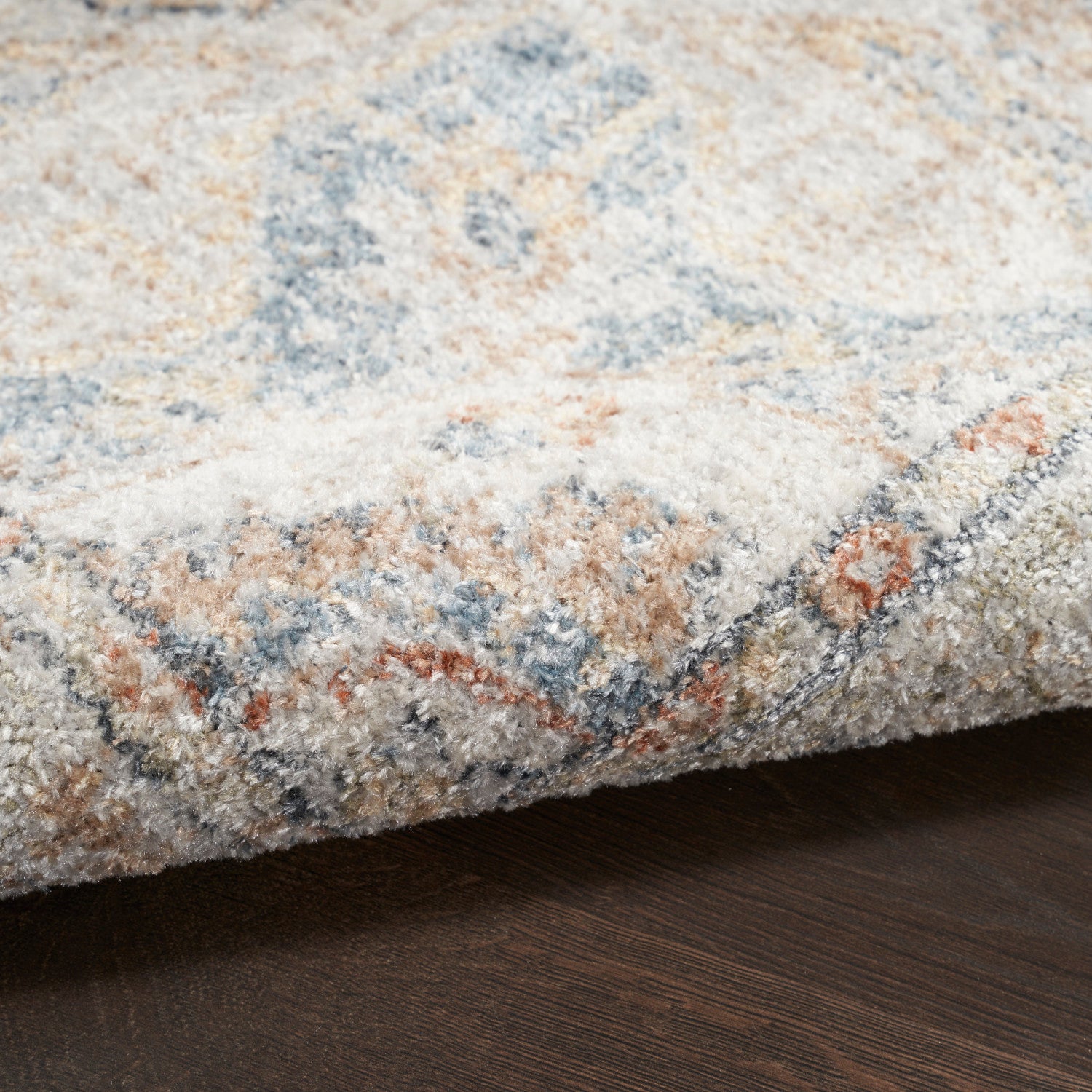 Nourison Astra Denim & Multicolor Pet Friendly Machine Washable Rug - Texture