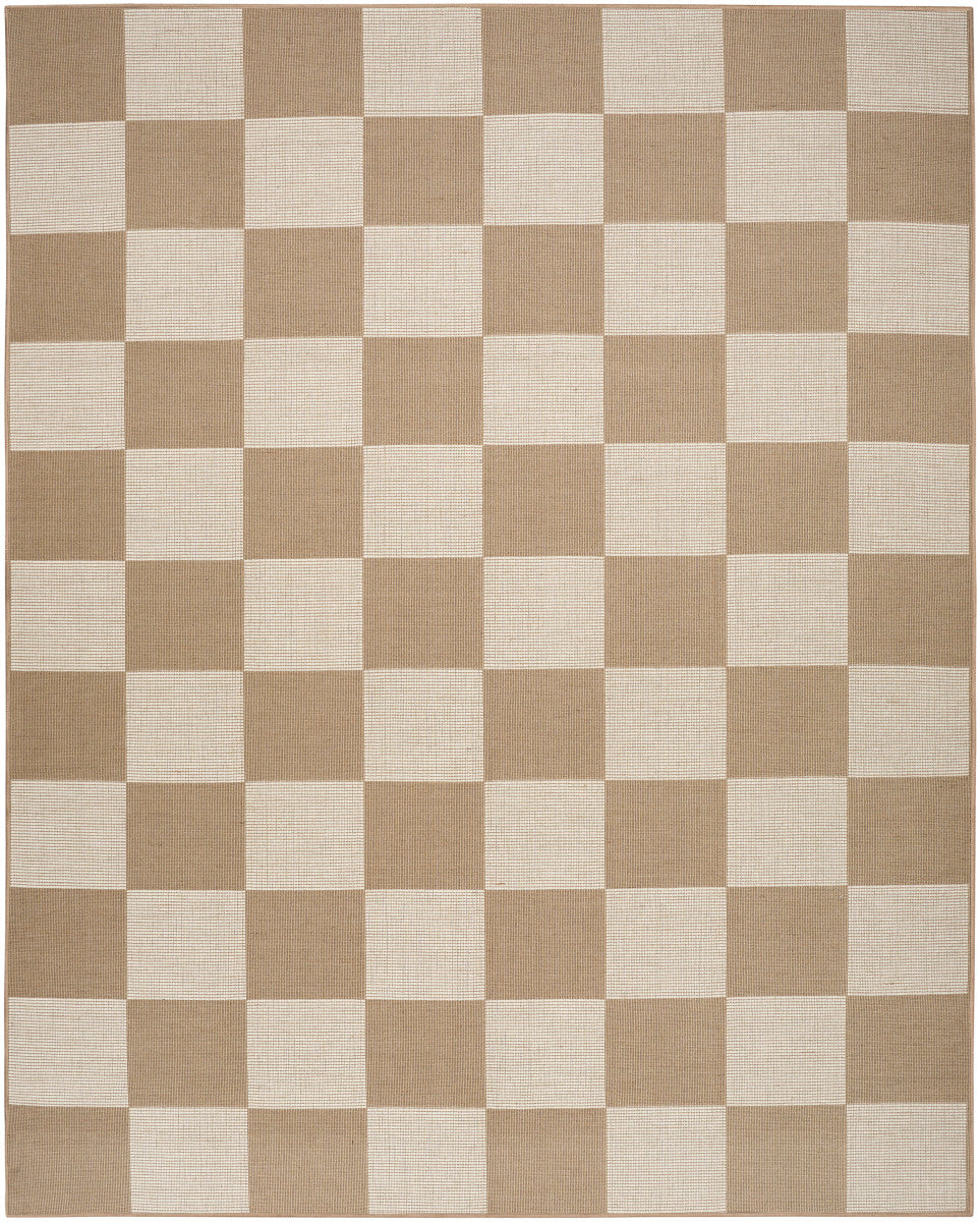 Nourison Modern Jute Natural & Ivory Machine Washable Rug - 5'3" x 7'3"