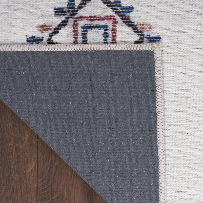 Nourison New Concept Ivory & Multicolor Machine Washable Rug - Corner