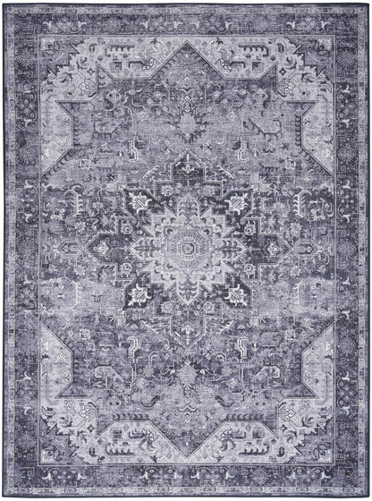 Nourison Charcoal & Grey Machine Washable Rug - 5'2" x 7'