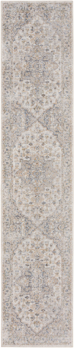 Nourison Astra Silver Grey Pet Friendly Machine Washable Rug - 2'2" x 8'