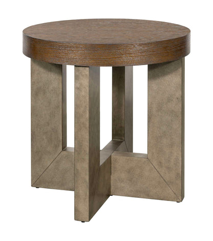 Nova 24" End Table in Charcoal Finish with Faux Metal Finished legs - Angle