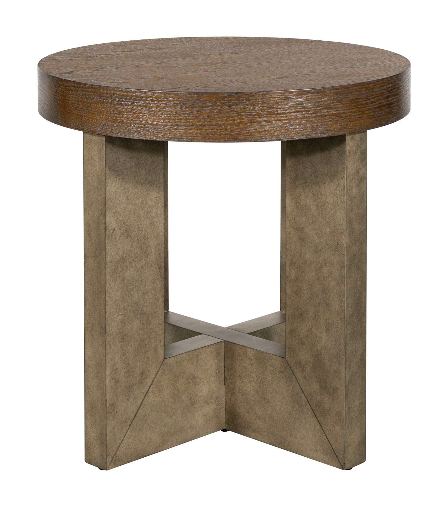 Nova 24" End Table in Charcoal Finish with Faux Metal Finished legs - Straight On