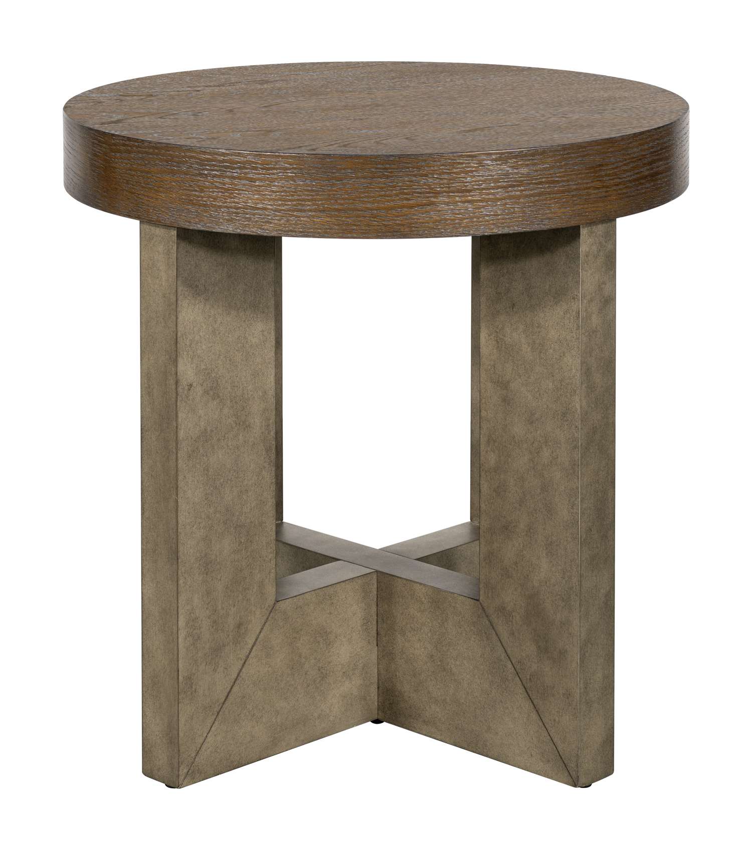 Nova 24" End Table in Charcoal Finish with Faux Metal Finished legs - Straight On
