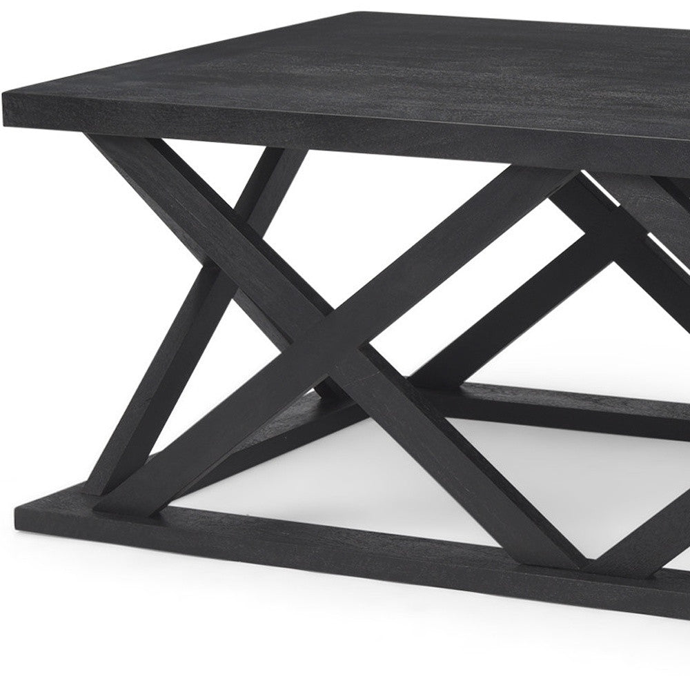 Black Solid Wood Geo Frame Coffee Table image 8