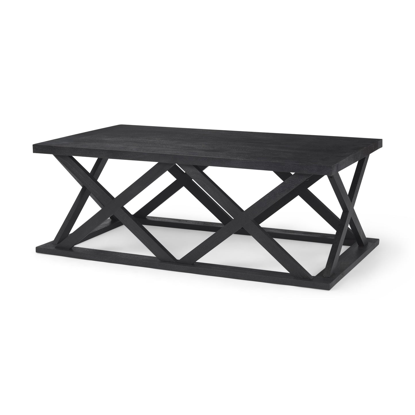 Black Solid Wood Geo Frame Coffee Table image 3