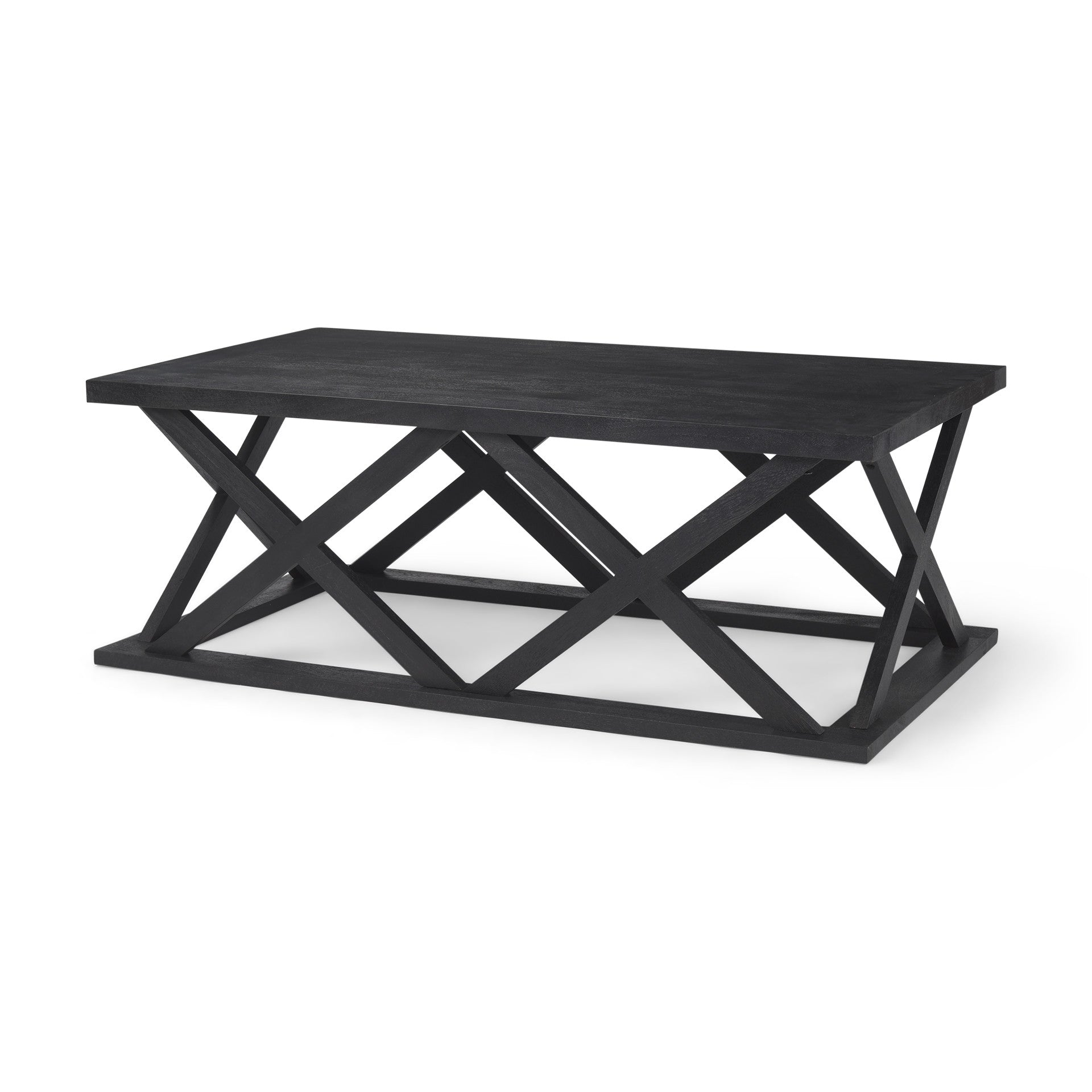 Black Solid Wood Geo Frame Coffee Table image 3