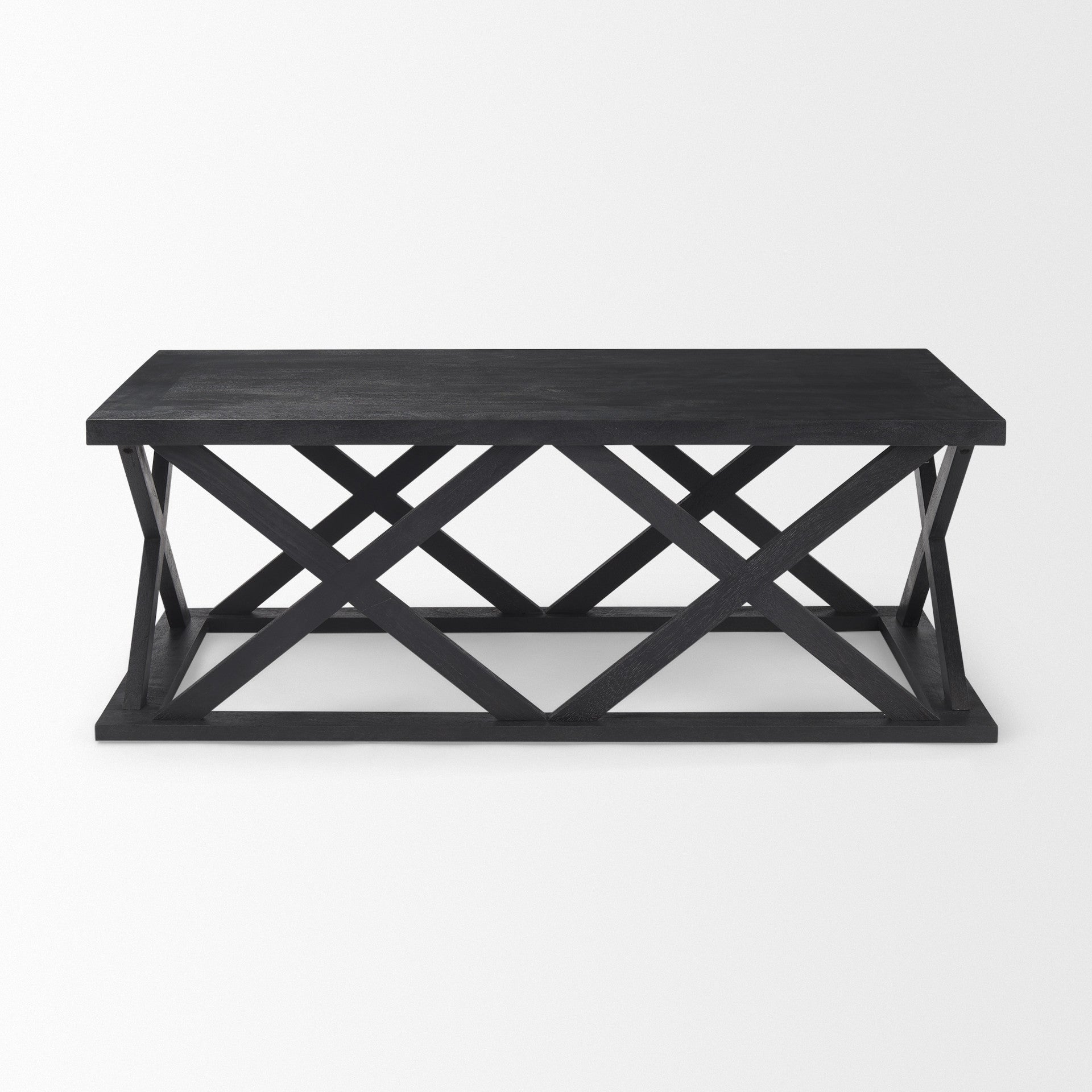 Black Solid Wood Geo Frame Coffee Table image 2