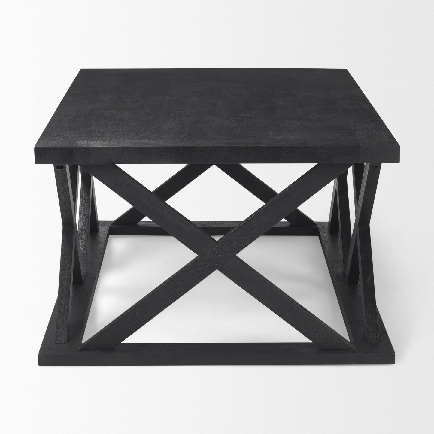 Black Solid Wood Geo Frame Coffee Table image 4
