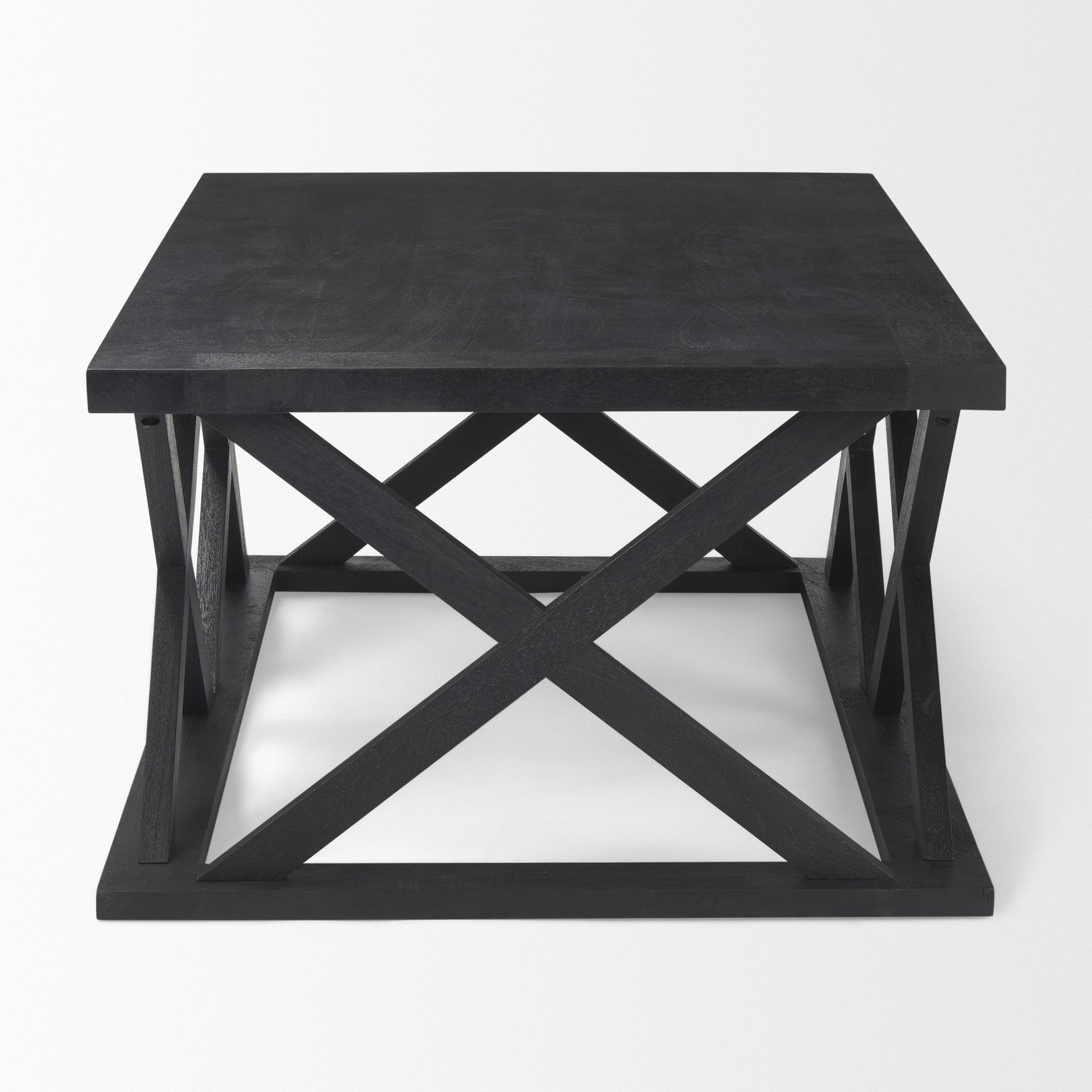 Black Solid Wood Geo Frame Coffee Table image 4