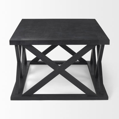 Black Solid Wood Geo Frame Coffee Table image 4
