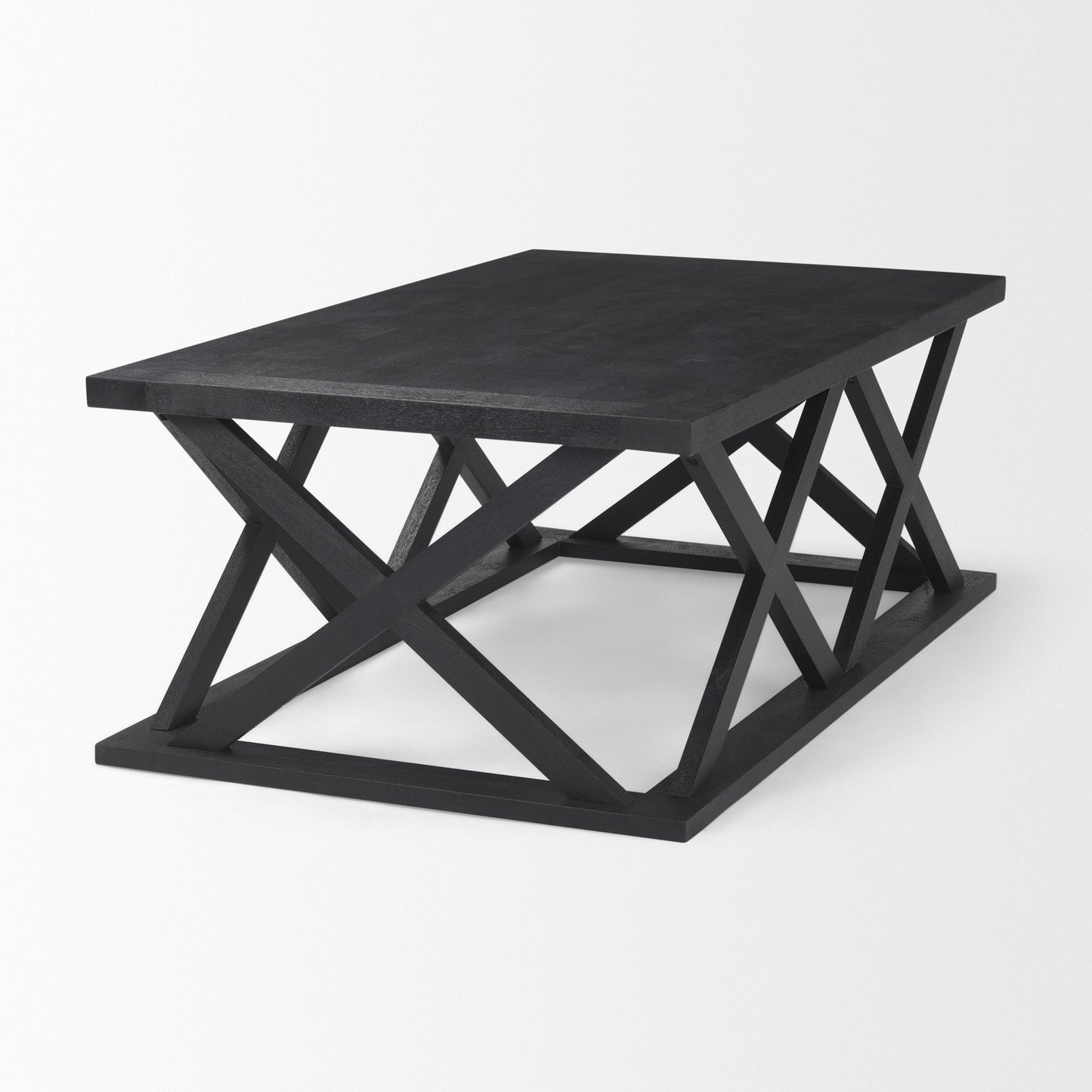 Black Solid Wood Geo Frame Coffee Table image 5