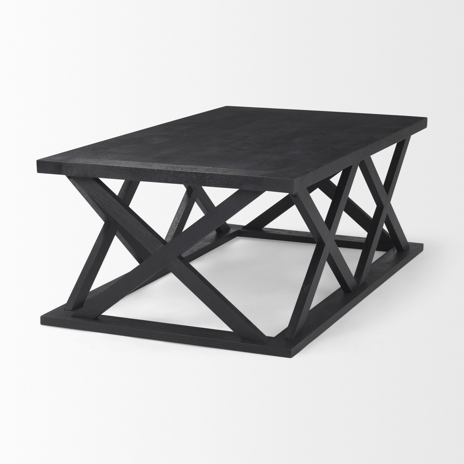 Black Solid Wood Geo Frame Coffee Table image 5