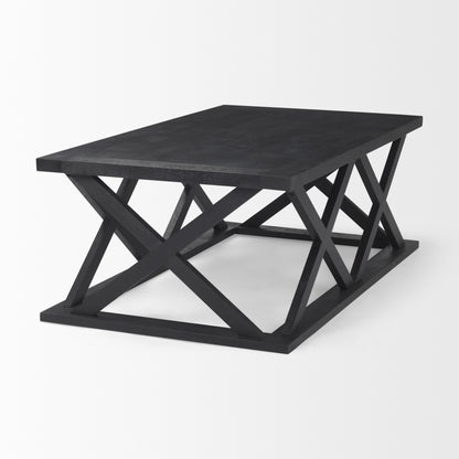 Black Solid Wood Geo Frame Coffee Table image 5