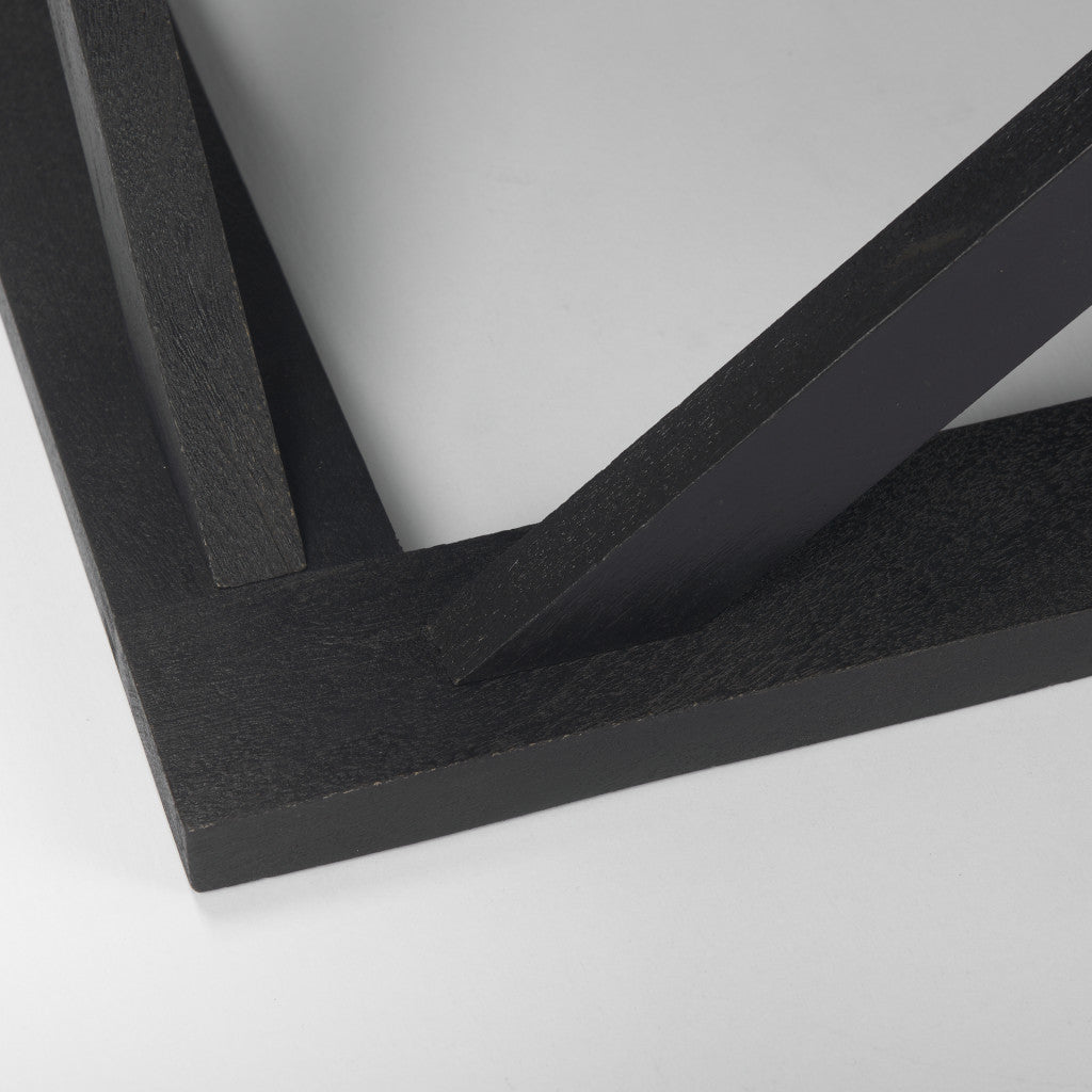 Black Solid Wood Geo Frame Coffee Table image 6