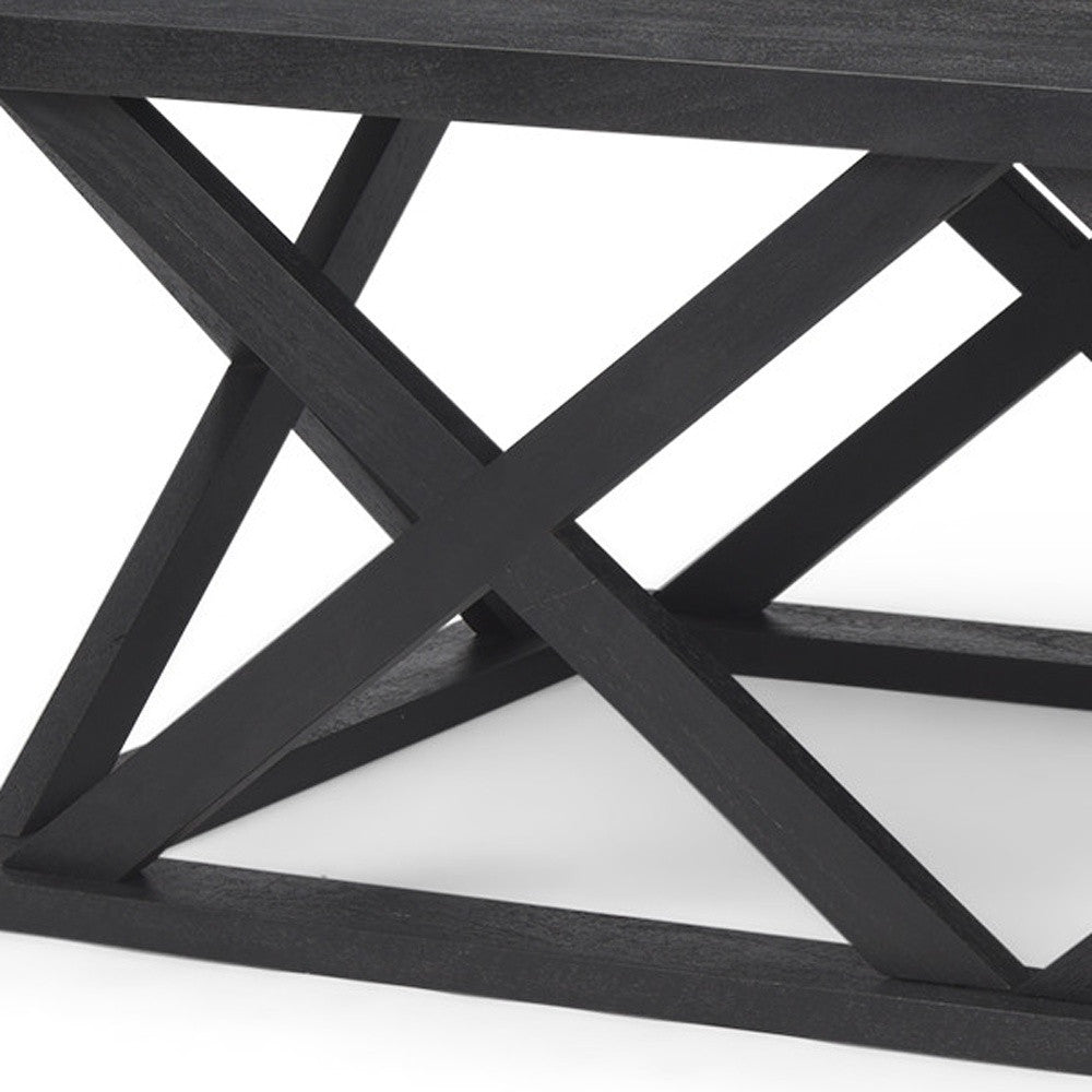 Black Solid Wood Geo Frame Coffee Table image 7