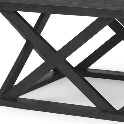 Black Solid Wood Geo Frame Coffee Table image 7