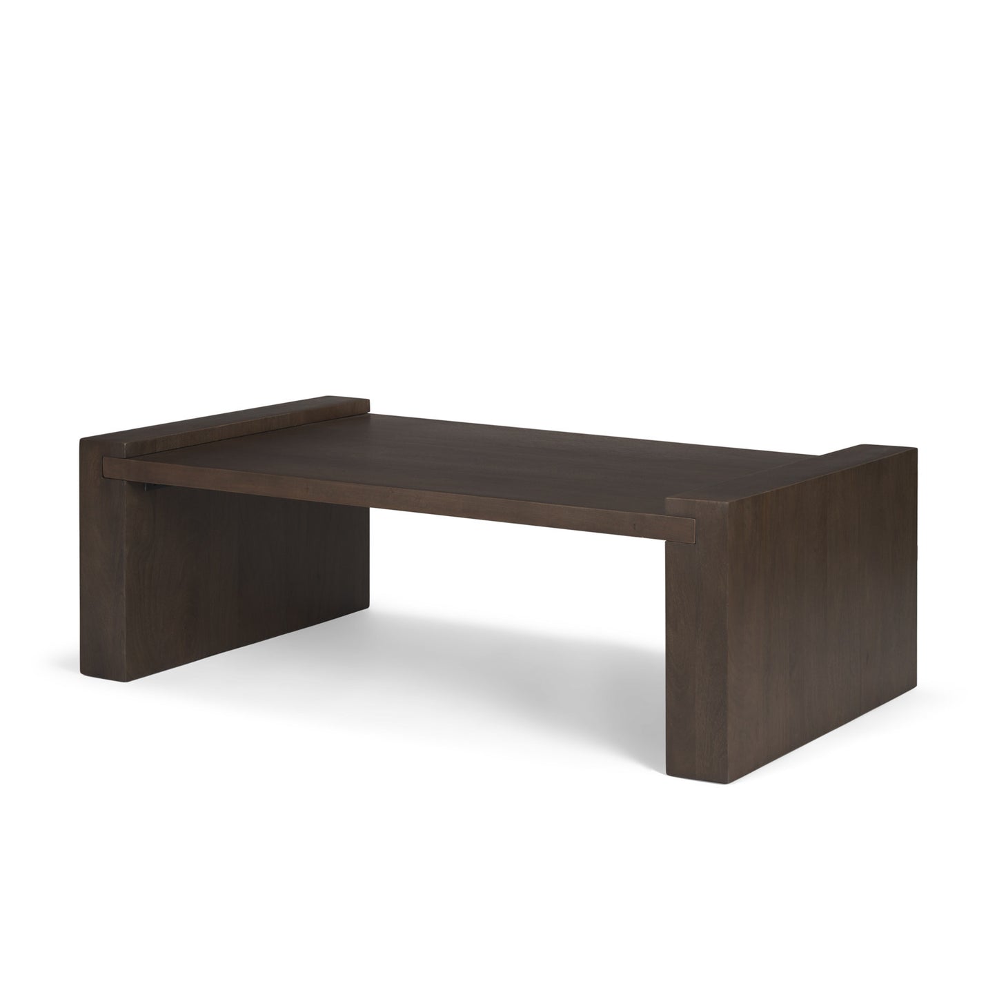 Dark Brown Solid Wood Sled Coffee Table image 3