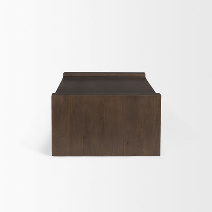 Dark Brown Solid Wood Sled Coffee Table image 4