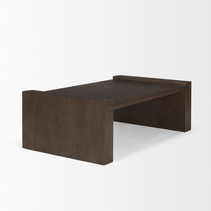 Dark Brown Solid Wood Sled Coffee Table image 5