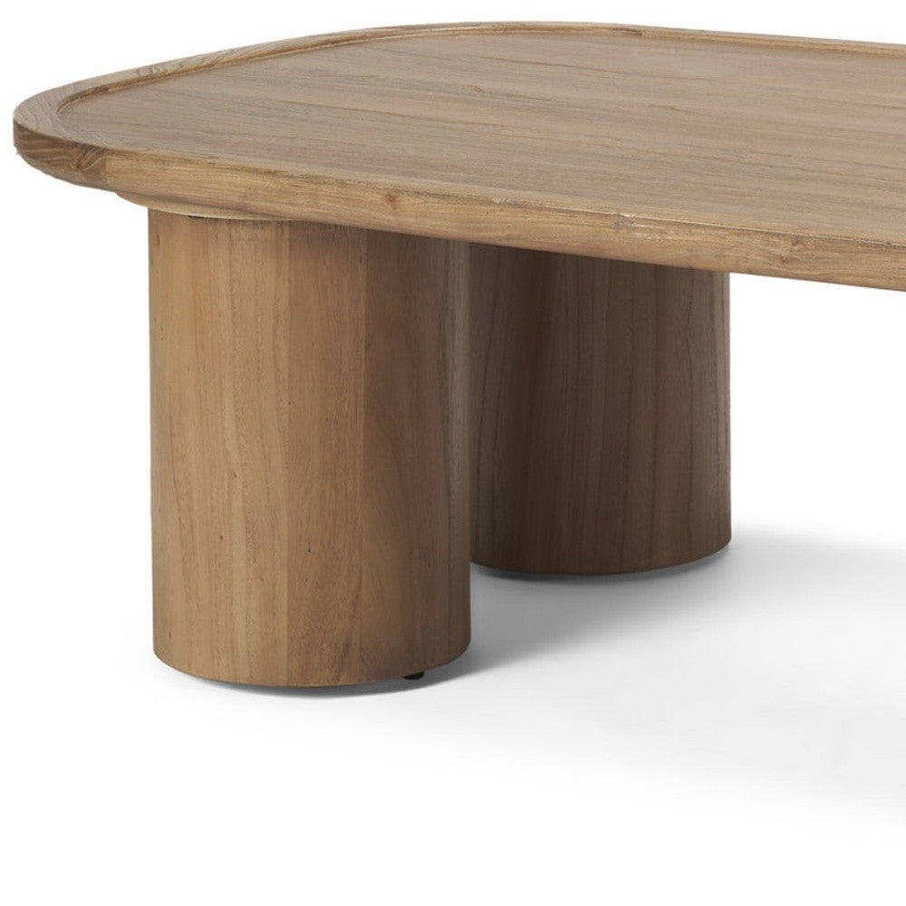 Natural Solid Wood Oval Coffee Table image 9