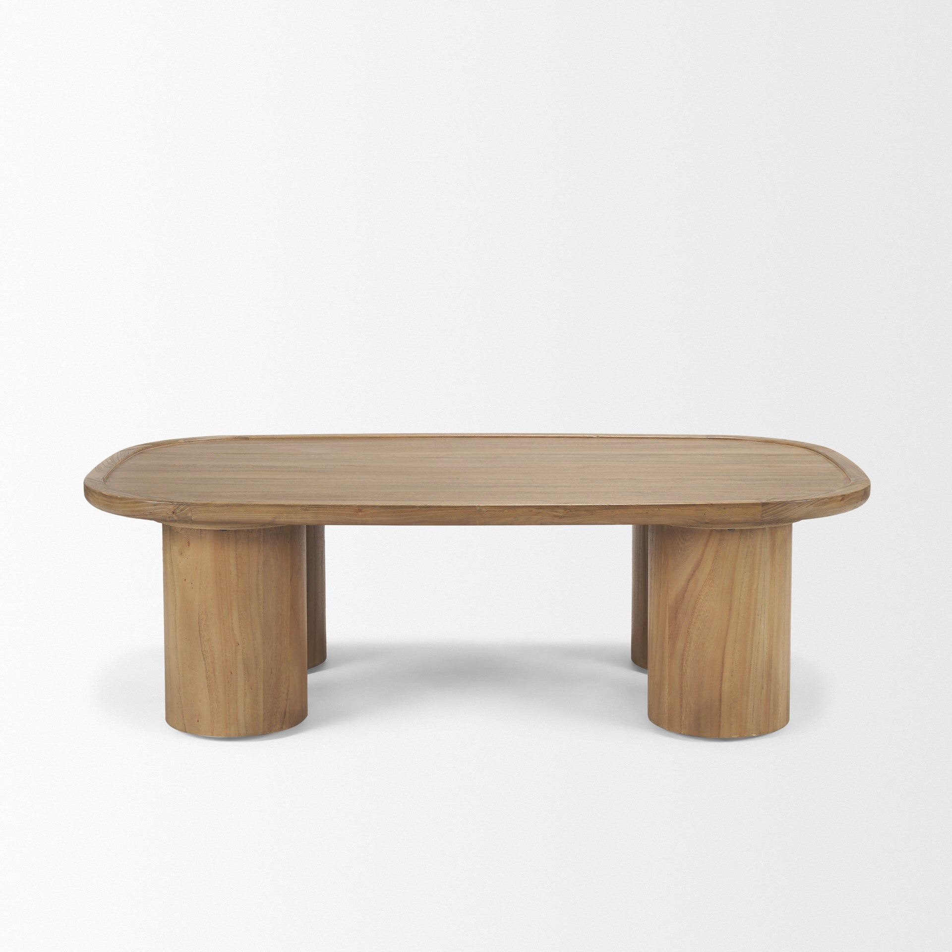 Natural Solid Wood Oval Coffee Table image 2