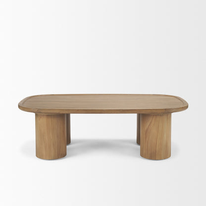 Natural Solid Wood Oval Coffee Table image 2