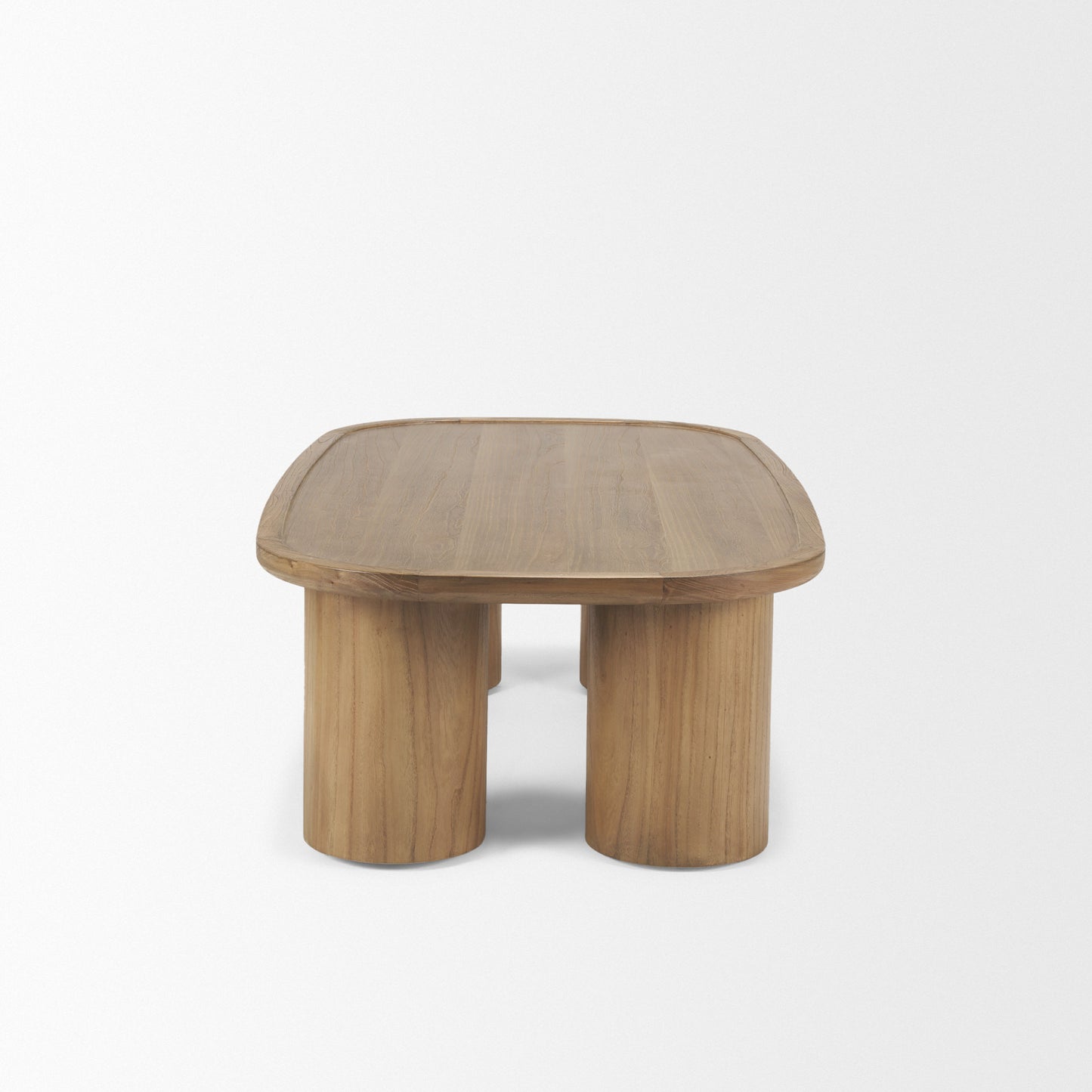 Natural Solid Wood Oval Coffee Table image 5