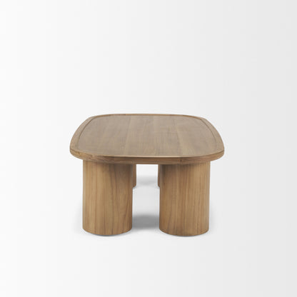 Natural Solid Wood Oval Coffee Table image 5