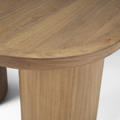 Natural Solid Wood Oval Coffee Table image 6
