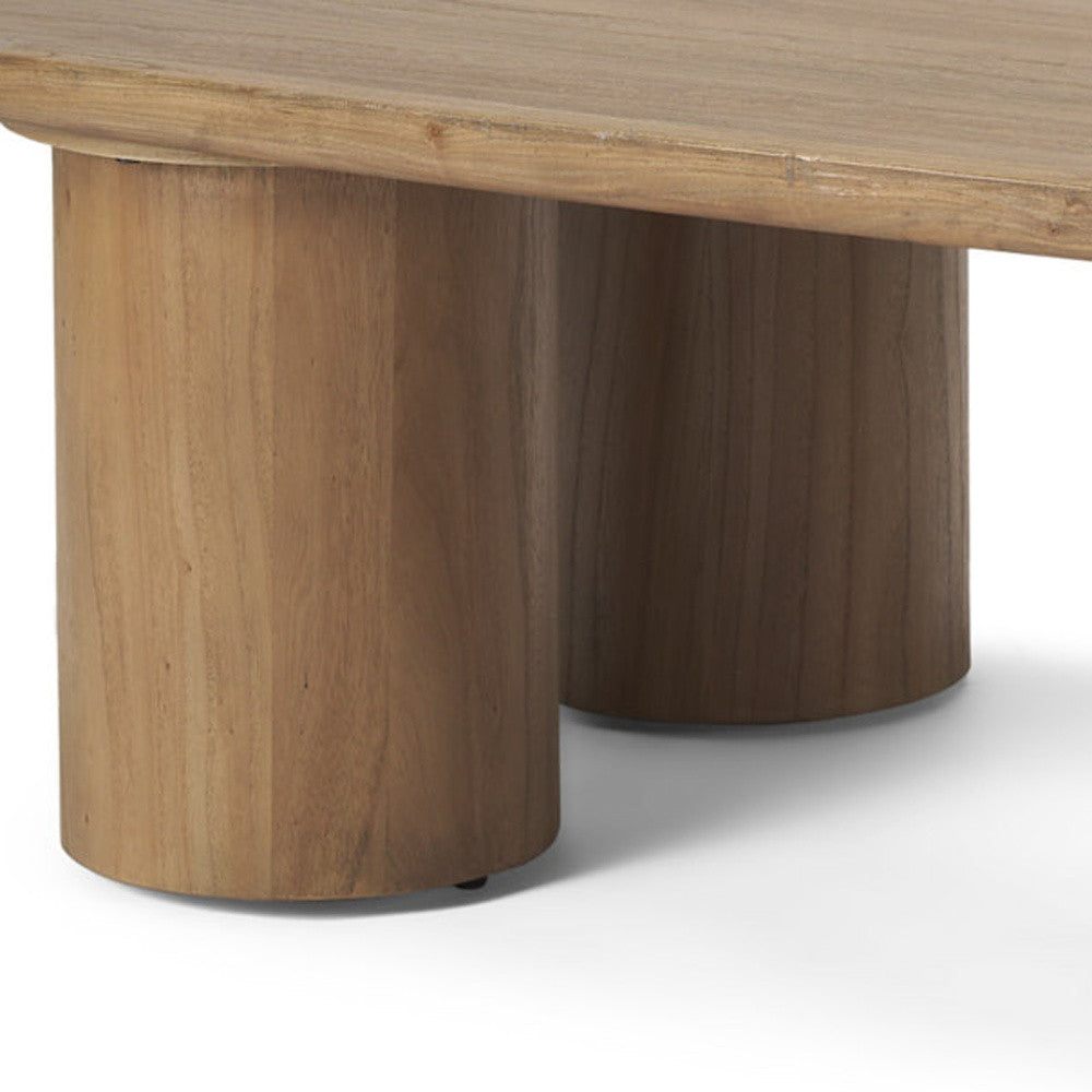 Natural Solid Wood Oval Coffee Table image 8