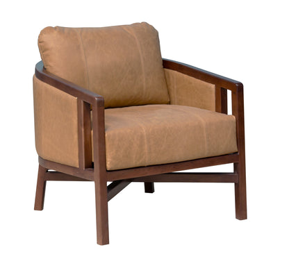 Brown Genuine Leather Arm Chair