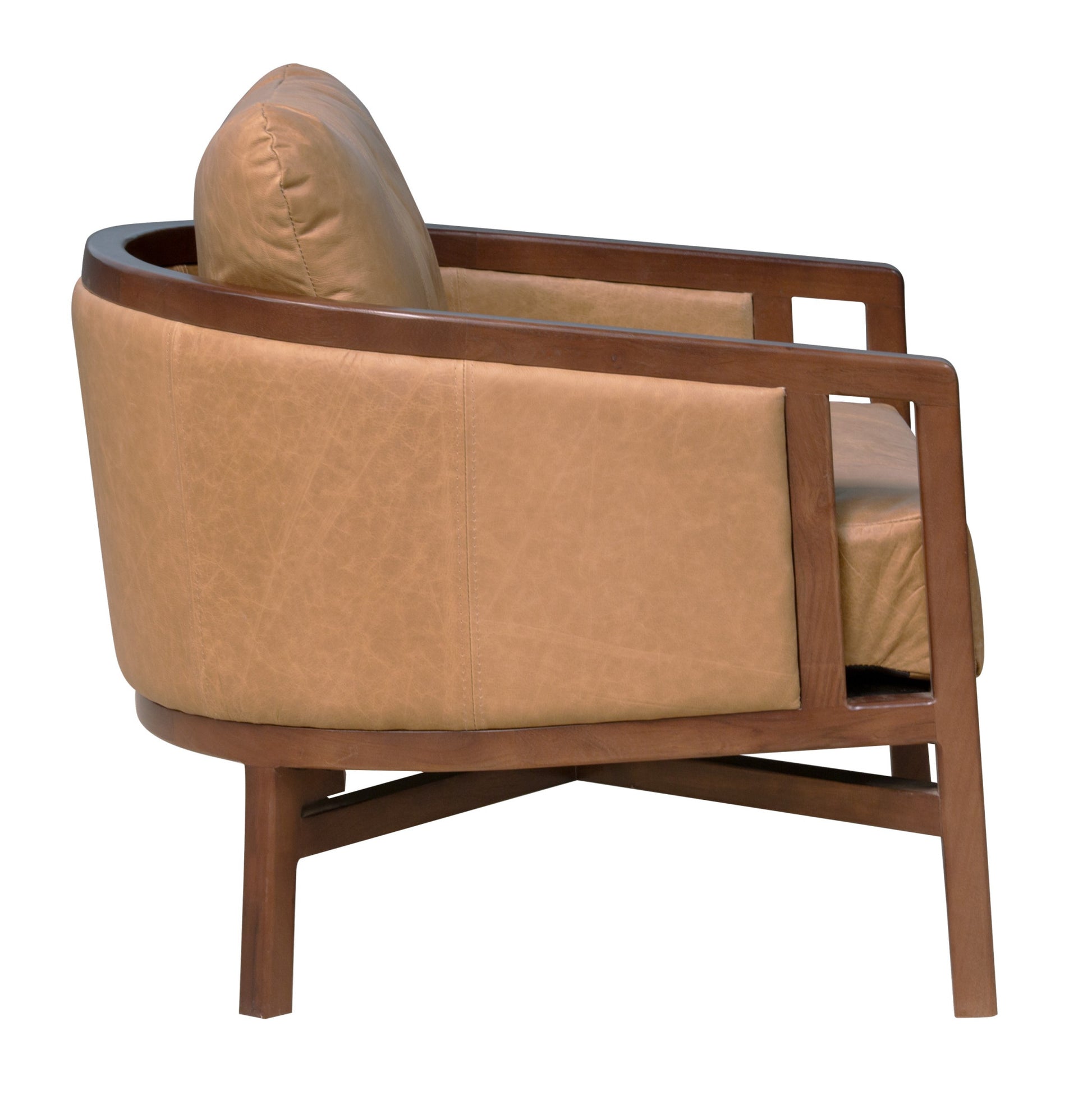 Brown Genuine Leather Arm Chair