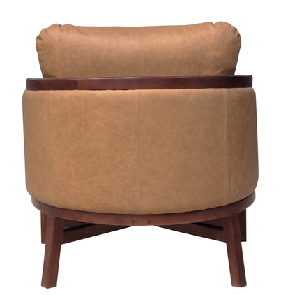 Brown Genuine Leather Arm Chair