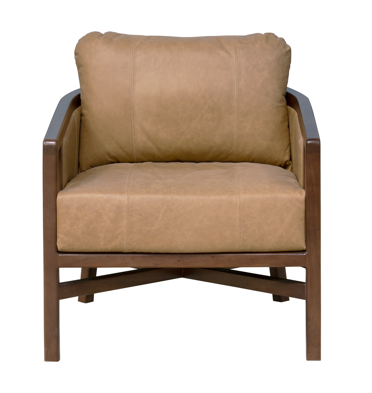 Brown Genuine Leather Arm Chair