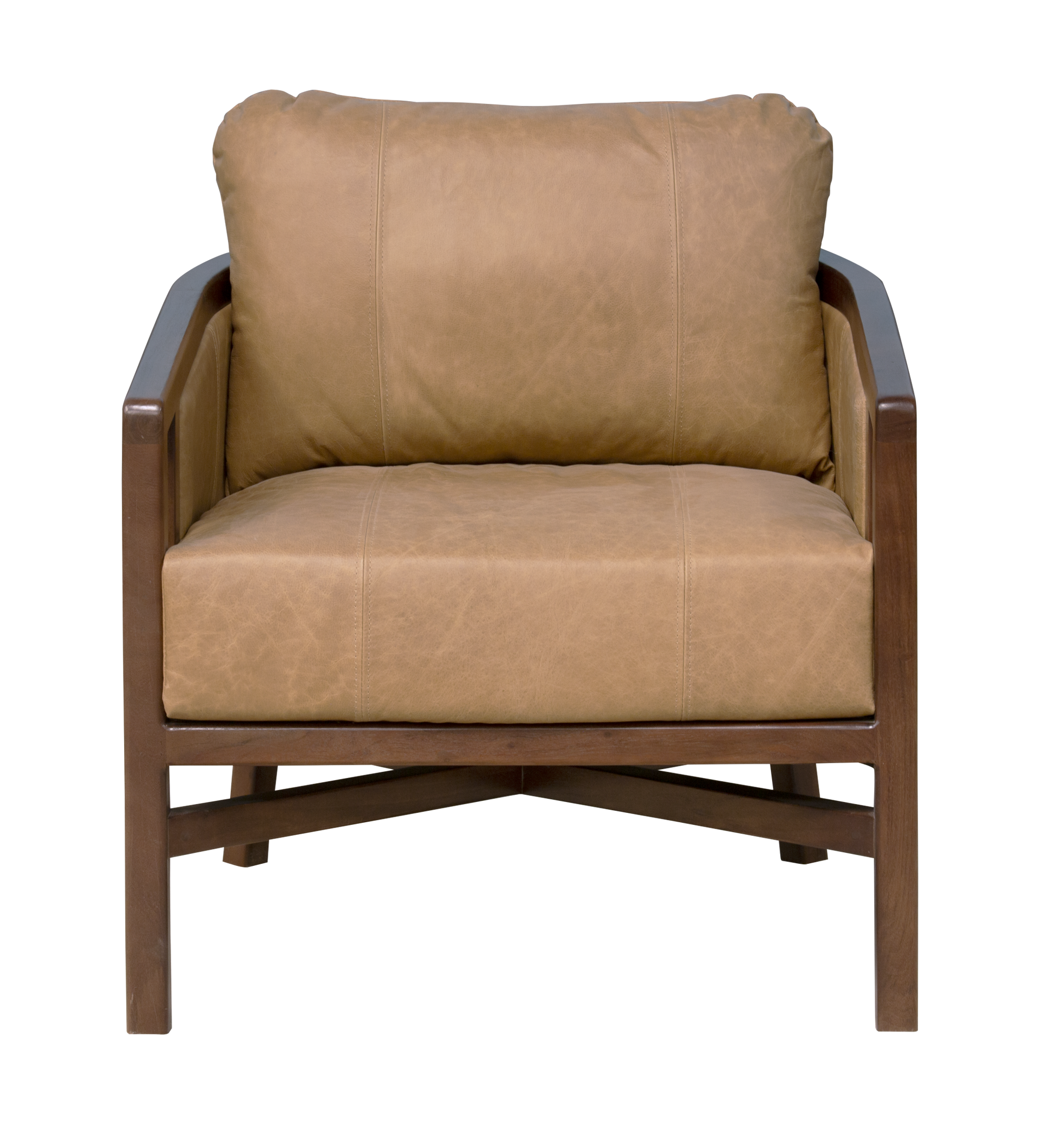 Brown Genuine Leather Arm Chair