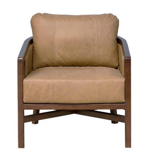 Brown Genuine Leather Arm Chair