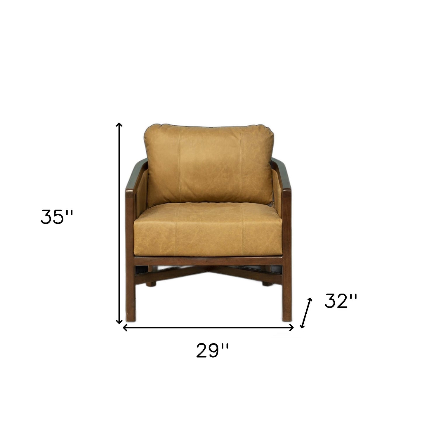 Brown Genuine Leather Arm Chair