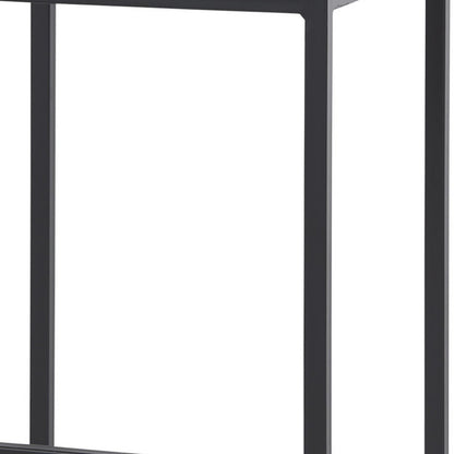 Gray & Black Fabric & Iron Backless Bar Height Bar Chair