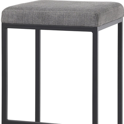 Gray & Black Fabric & Iron Backless Bar Height Bar Chair