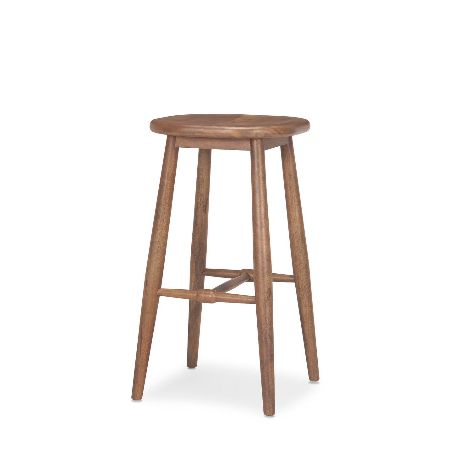 Natural Solid Wood Backless Bar Height Bar Chair