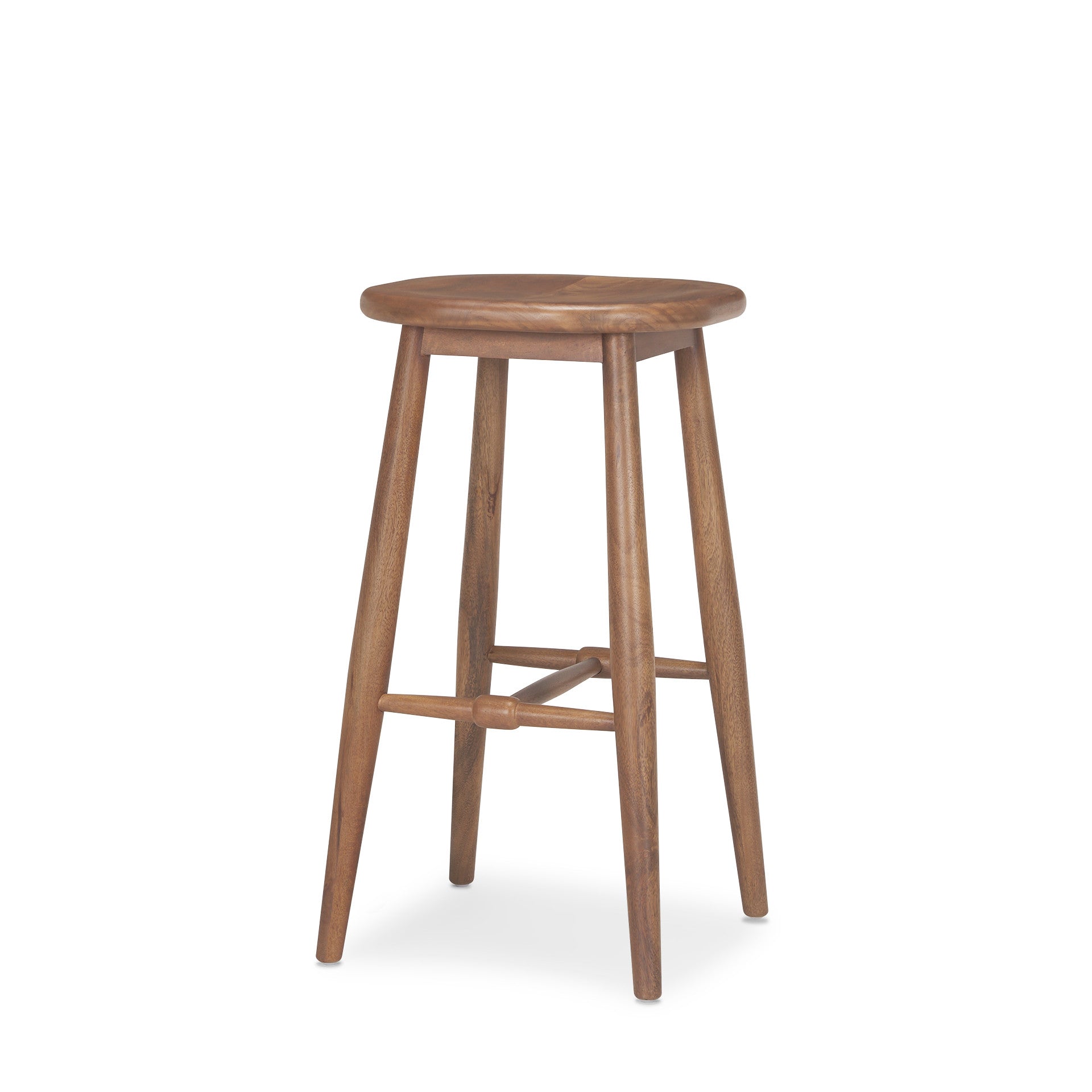 Natural Solid Wood Backless Bar Height Bar Chair