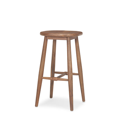 Natural Solid Wood Backless Bar Height Bar Chair