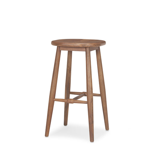 Natural Solid Wood Backless Bar Height Bar Chair