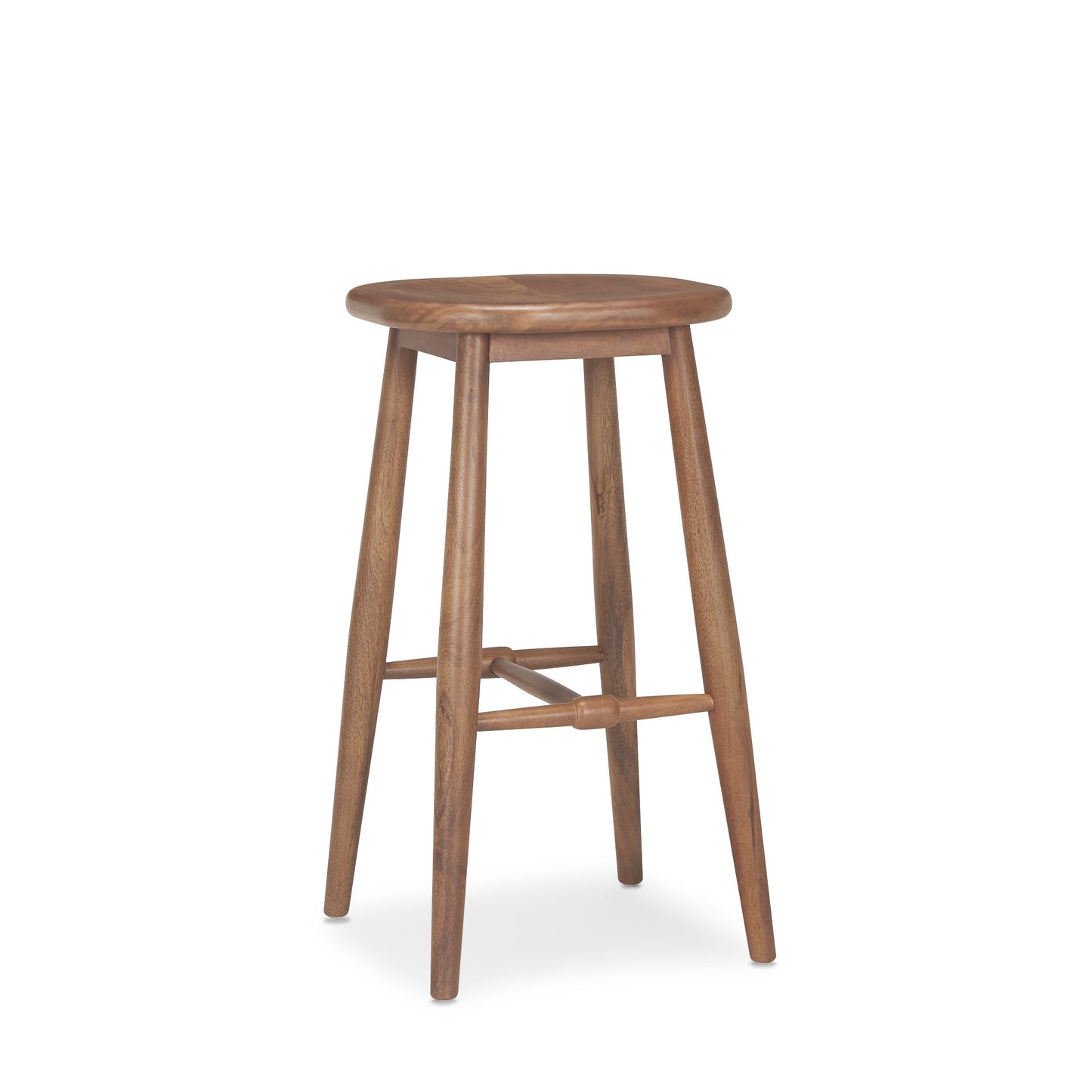 Natural Solid Wood Backless Bar Height Bar Chair