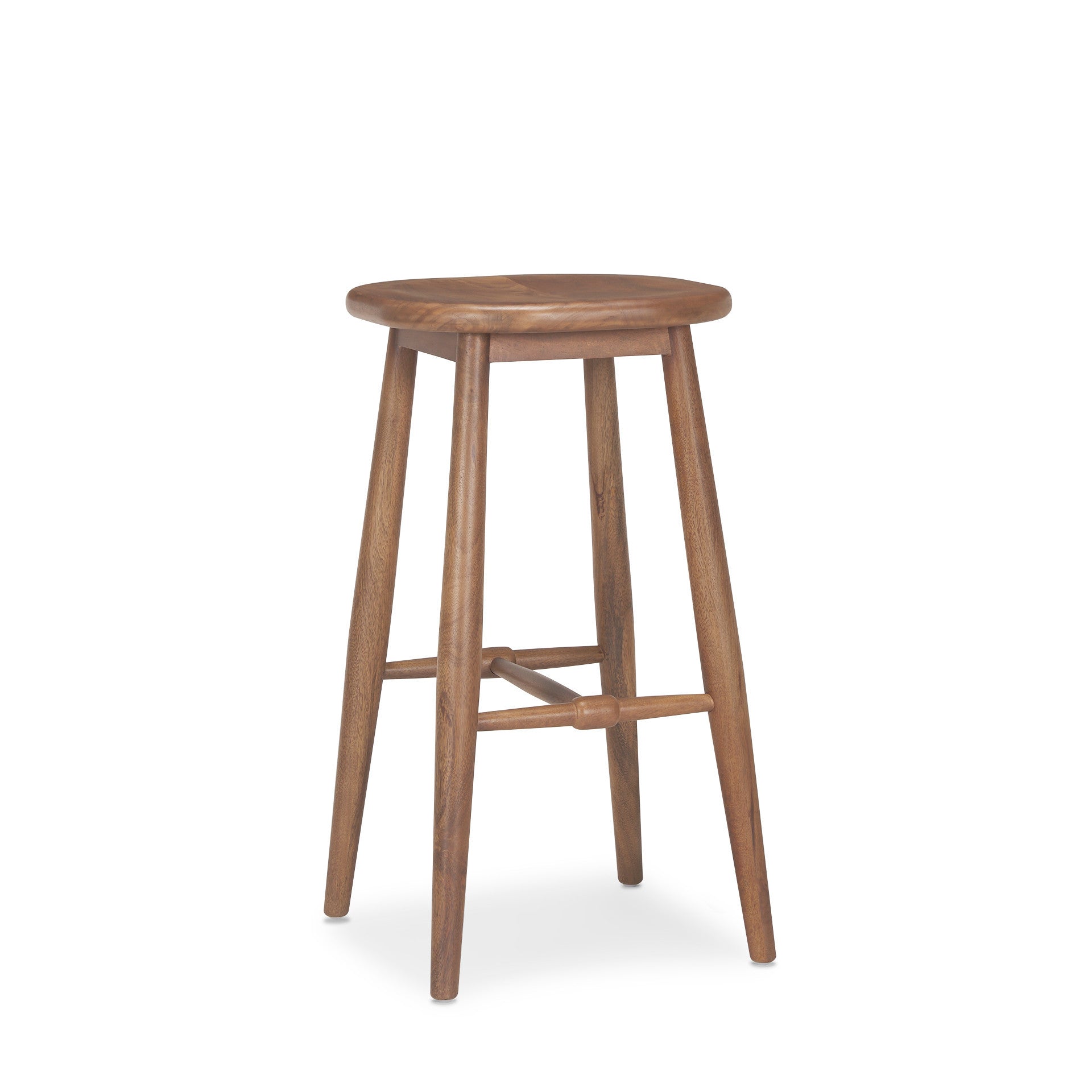 Natural Solid Wood Backless Bar Height Bar Chair