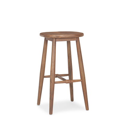Natural Solid Wood Backless Bar Height Bar Chair