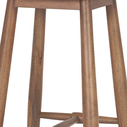 Natural Solid Wood Backless Bar Height Bar Chair