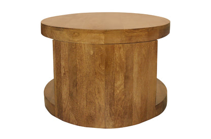 Set of 2 Walnut Solid Wood Round Distressed Solid Nested Coffee Tables image 7