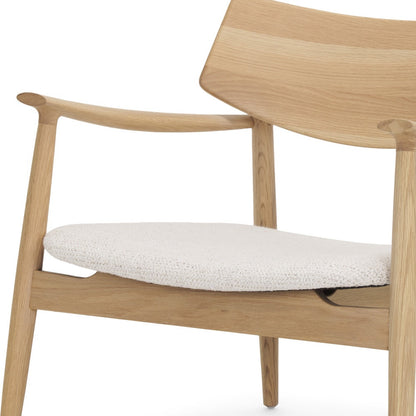 Cream & Natural Upholstery & Solid Wood Arm Chair
